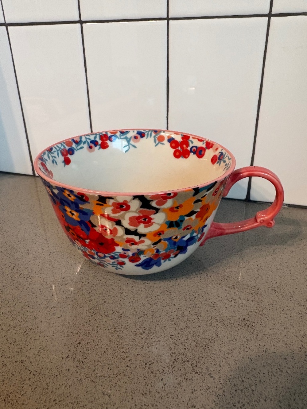 Anthropologie “Liberty” fancy tea / coffee cup - colorful floral design